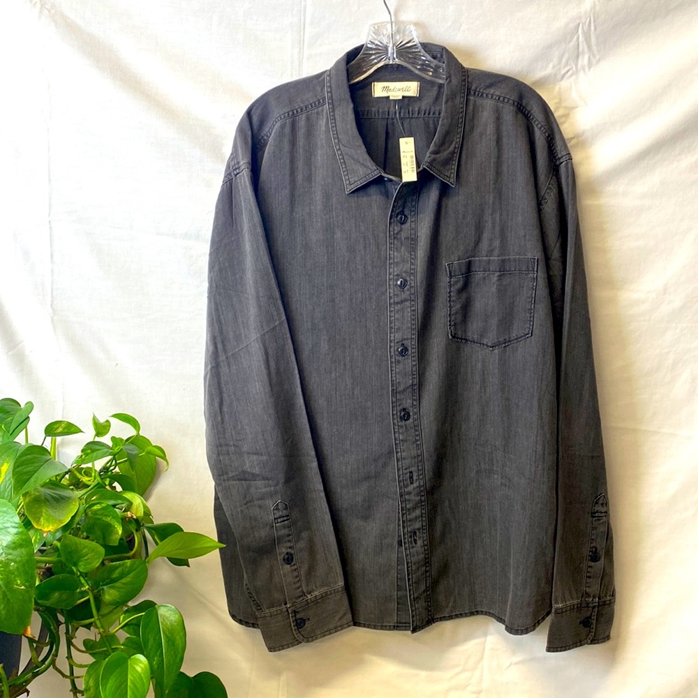 Men’s Madewell Cotton Lightweight Long Sleeve Short NWT Black XXXL